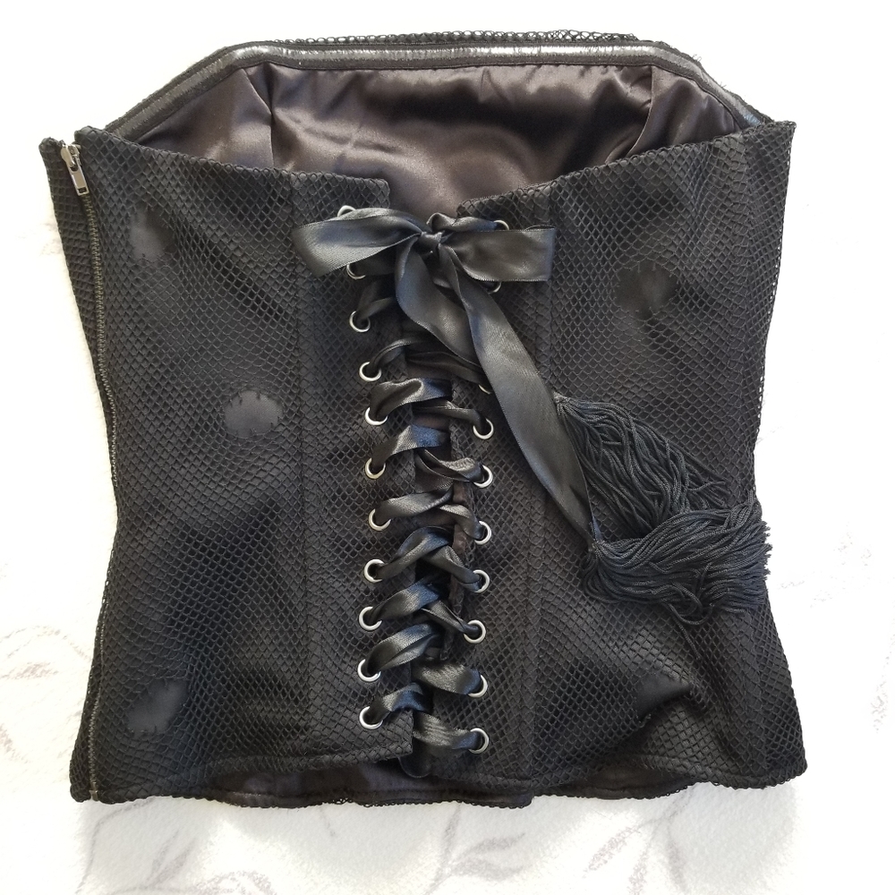 BeBe Black Laceup Corset with Spiders
